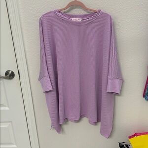 Purple Ribbed Knit Top